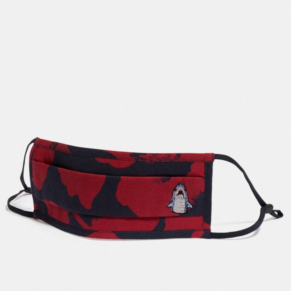 COACH Sharky Face Mask With Wild Flower Camo Print